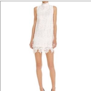 Lucy Paris mock neck white lace dress